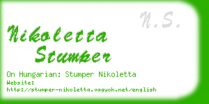 nikoletta stumper business card
